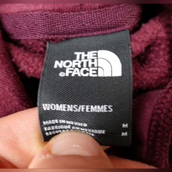 North Face Sweater Womens Medium Maroon Outdoors Sweatshirt Hoodie Hoody - Picture 3 of 5